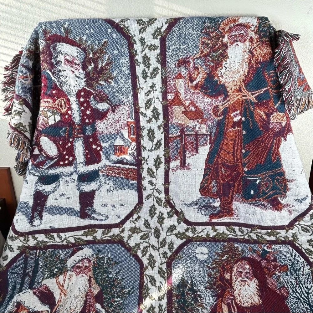 Goodwin Weavers Christmas Santa Throw Blanket, USA Made
